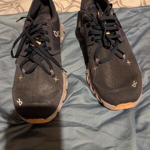 On Running Women's Dark Gray and Light Tan Athletic Shoes